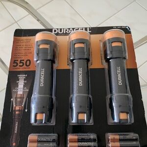 Duracell Black and Orange Flashlight Set of 3